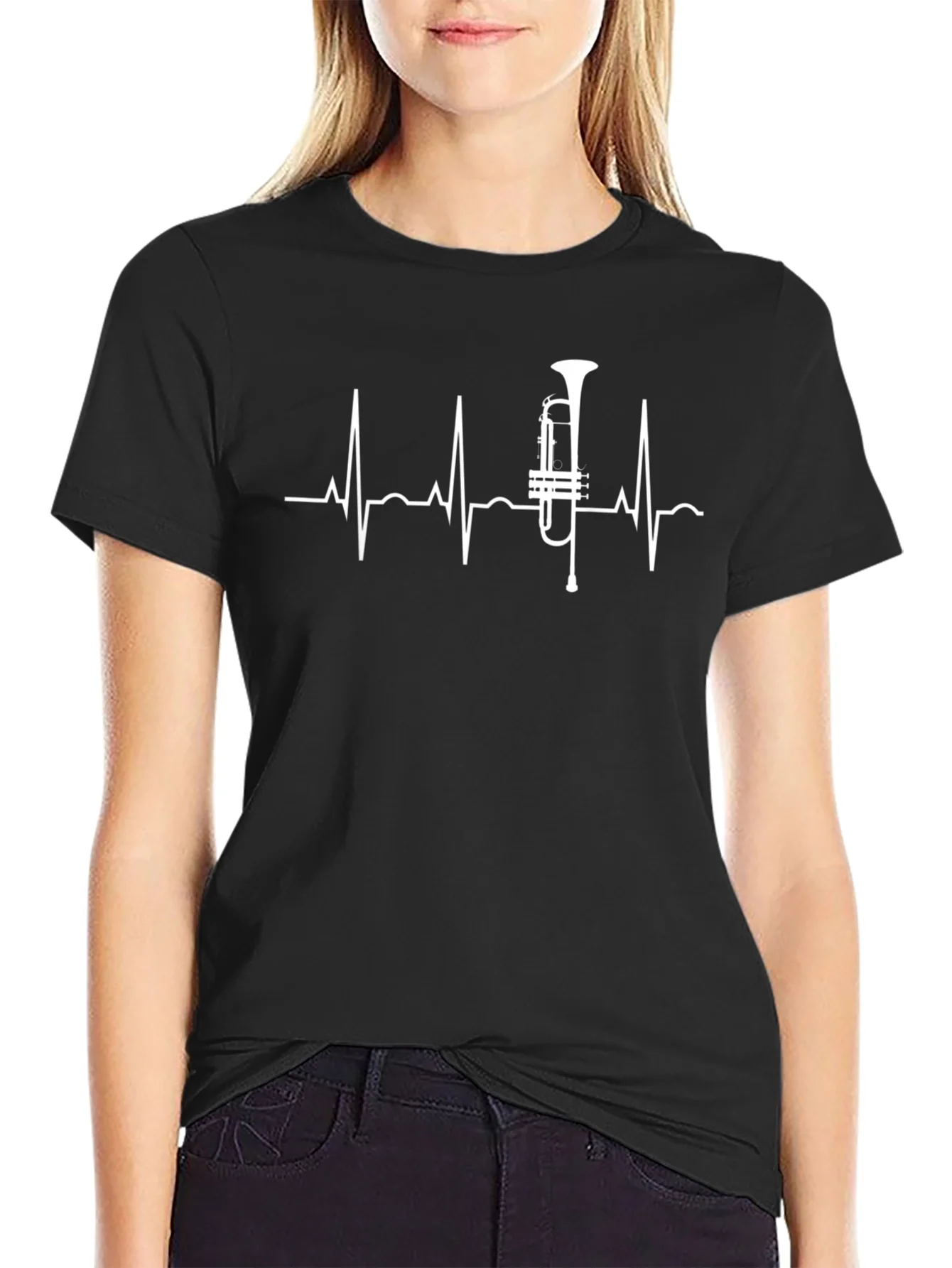Rebbecca Trumpet Heartbeat T-Shirt - Musician Gift