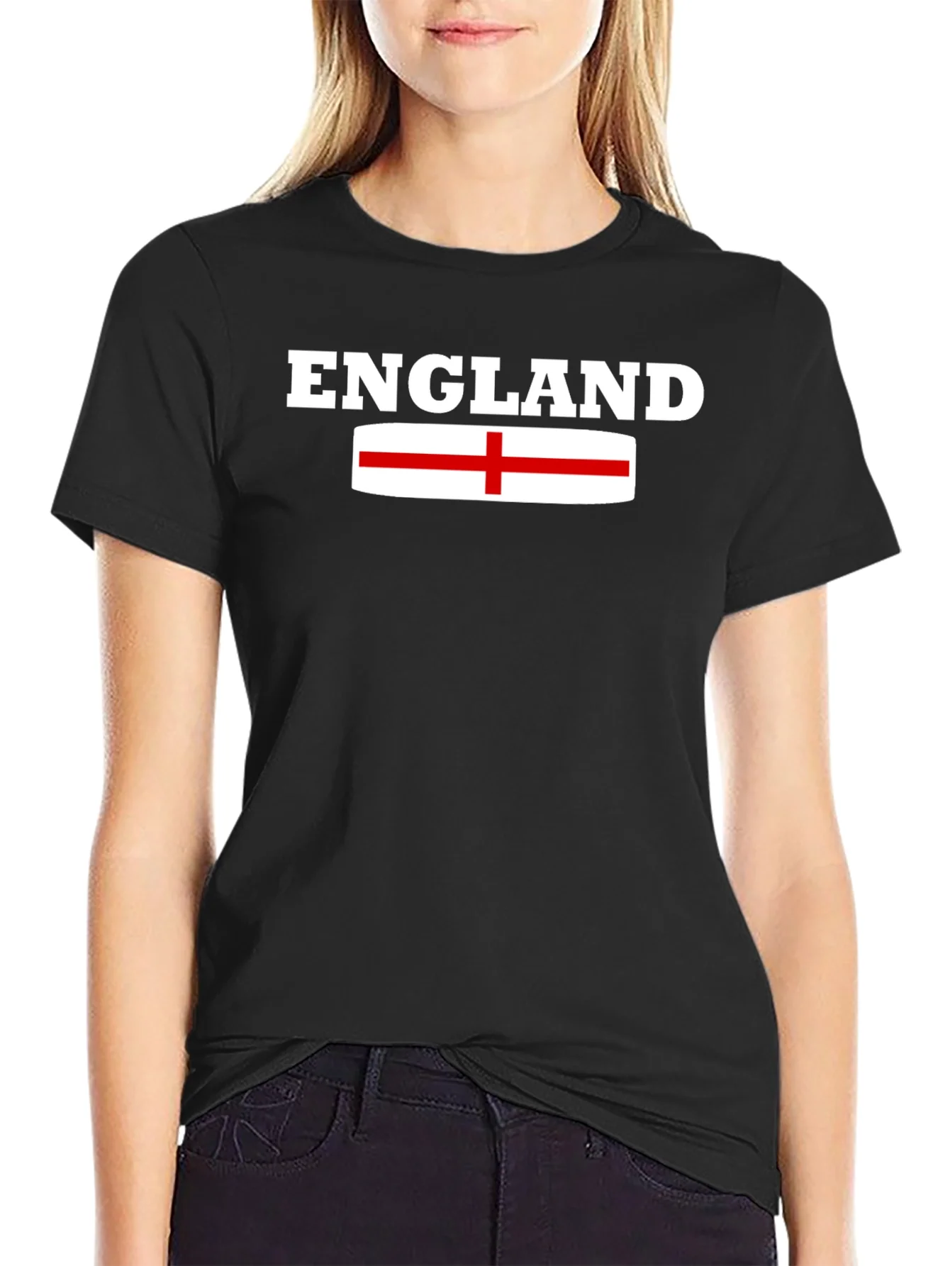 Camiseta Negra Inglaterra Bandera Inglesa Hombre