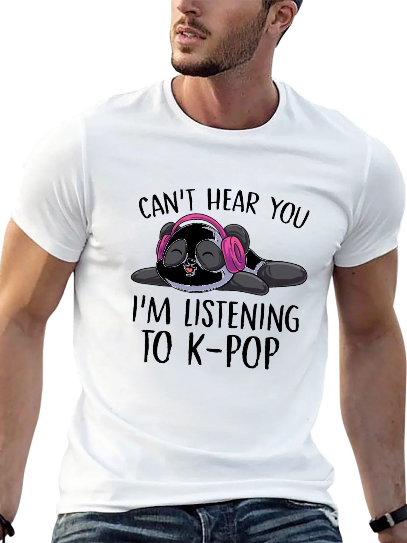 Rebbecca Cant Hear You K-Pop Panda T-Shirt
