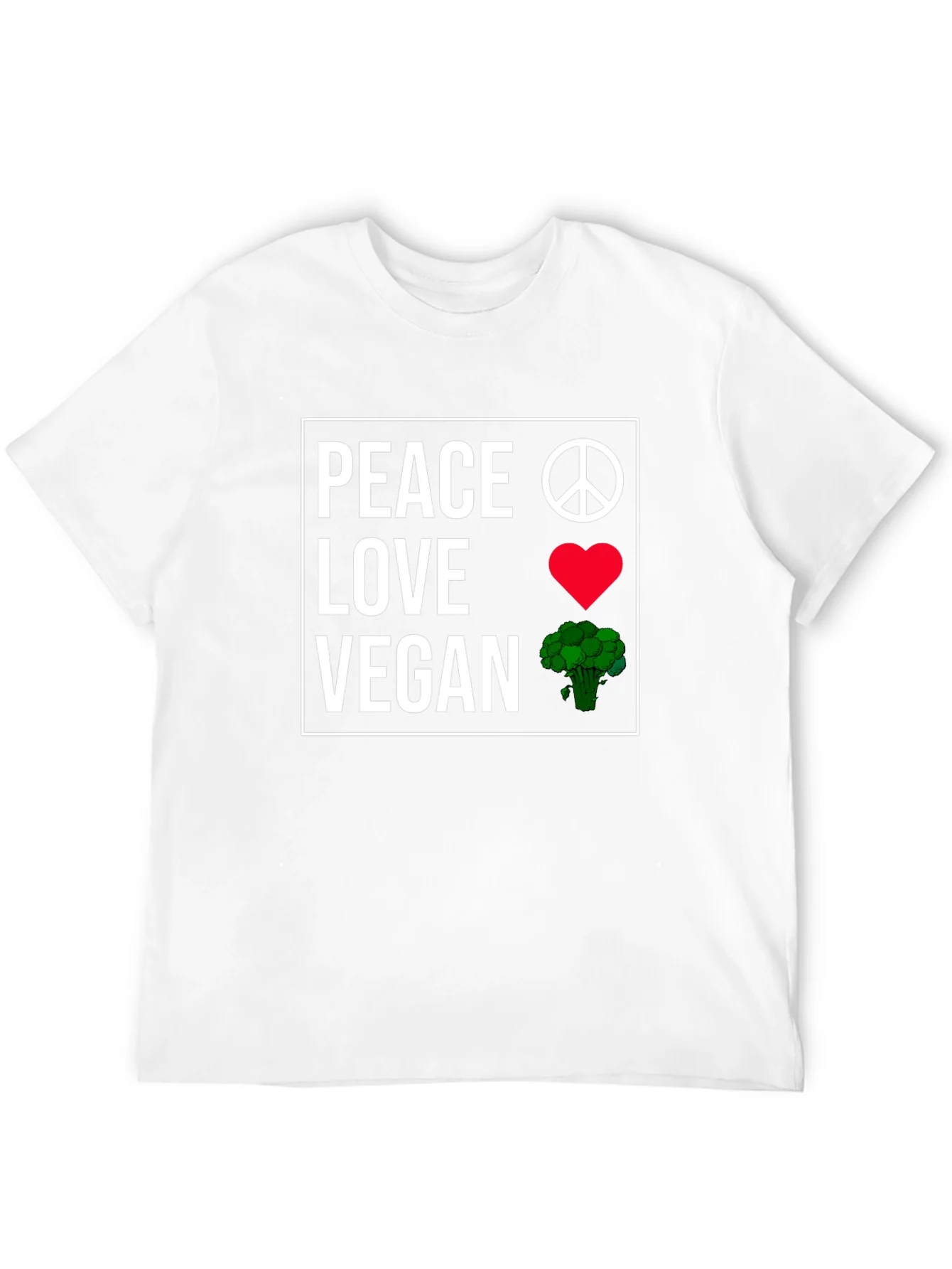 Camiseta Vegana: Paz Amor y Br¨®coli