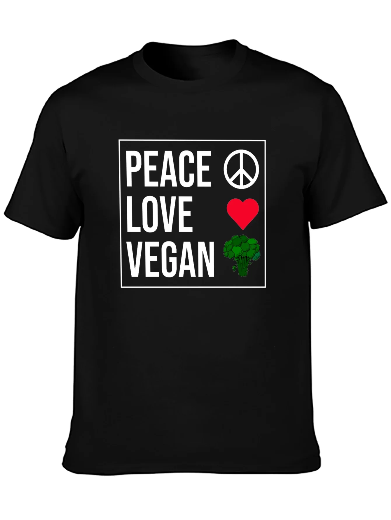 Camiseta Vegana: Paz Amor y Br¨®coli