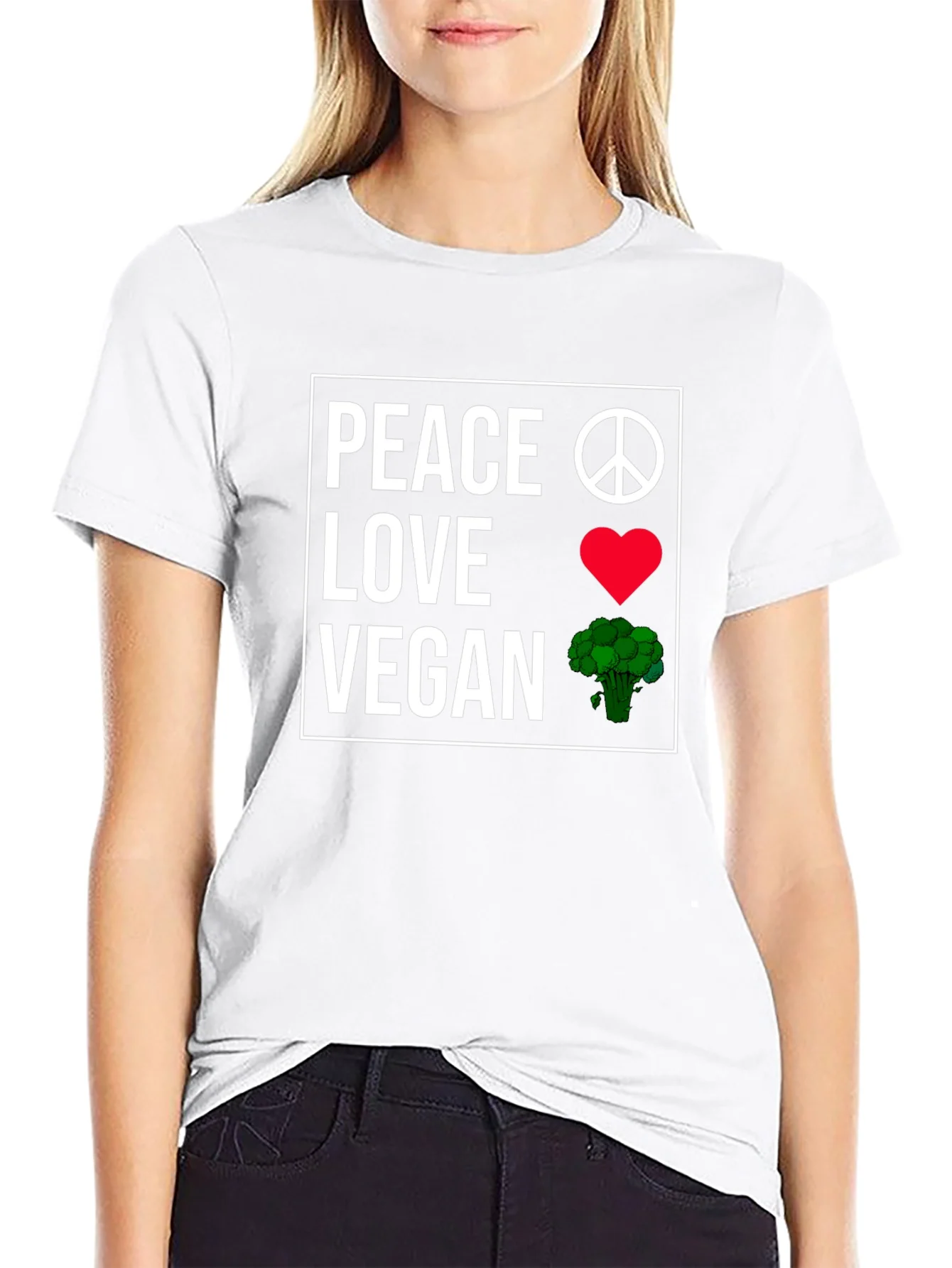 Camiseta Vegana: Paz Amor y Br¨®coli