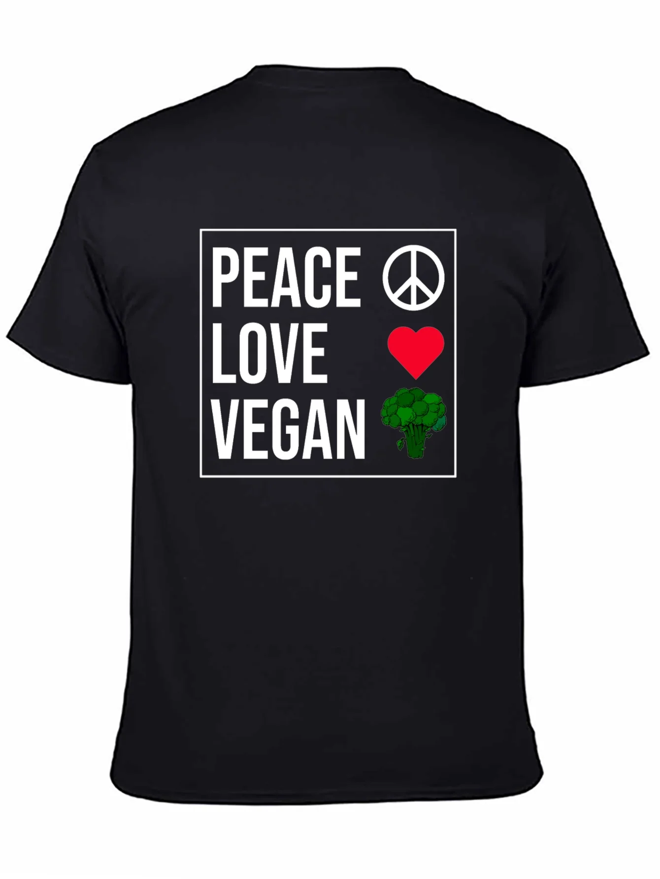 Camiseta Vegana: Paz Amor y Br¨®coli