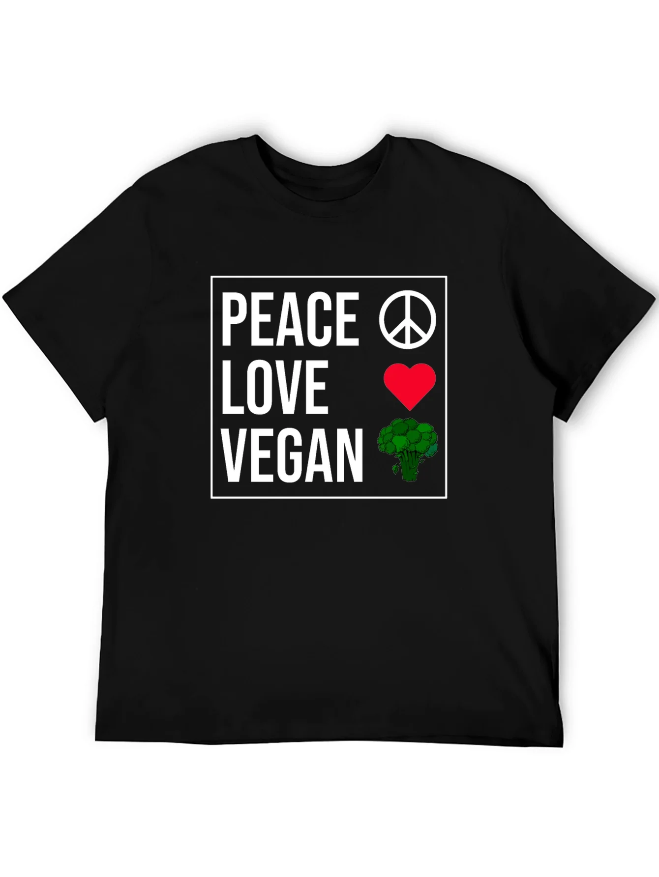 Camiseta Vegana: Paz Amor y Br¨®coli