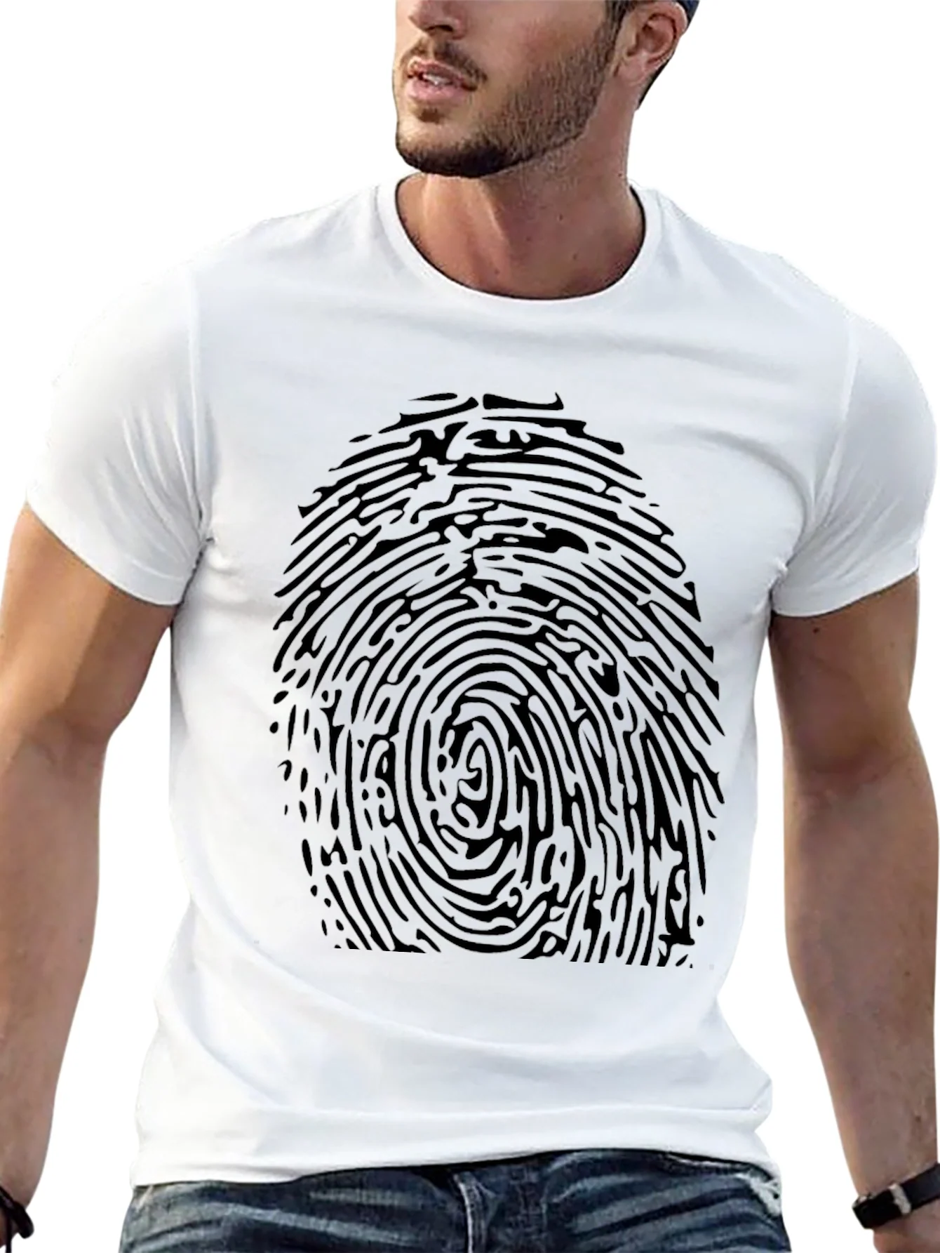 Rebbecca Fingerprint Graphic Tee - Black Novelty T-Shirt