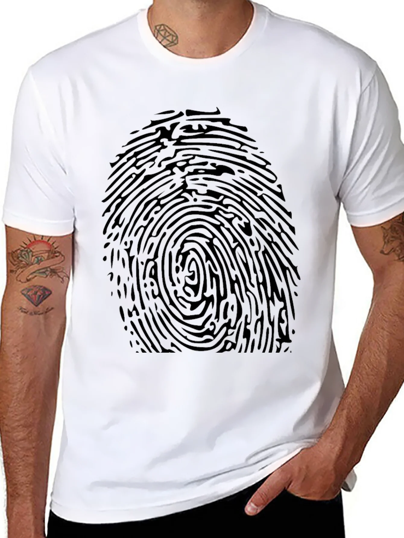 Rebbecca Fingerprint Graphic Tee - Black Novelty T-Shirt
