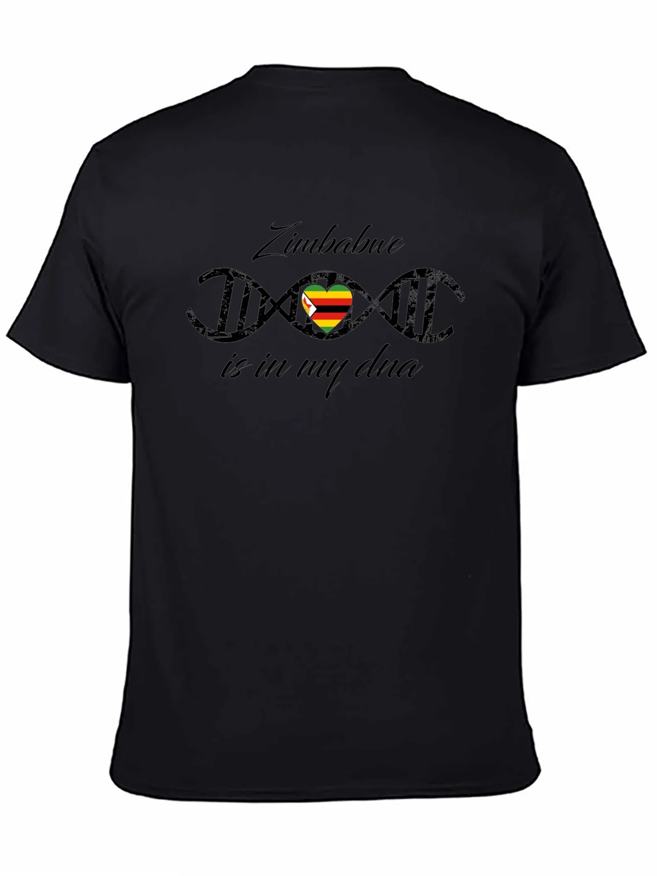Camiseta Negra con Dise?o Zimbabwe DNA