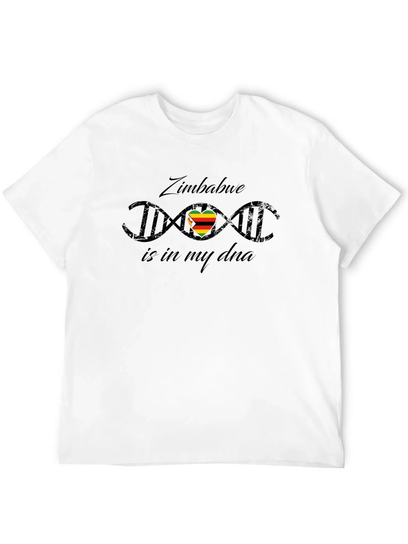 Camiseta Negra con Dise?o Zimbabwe DNA