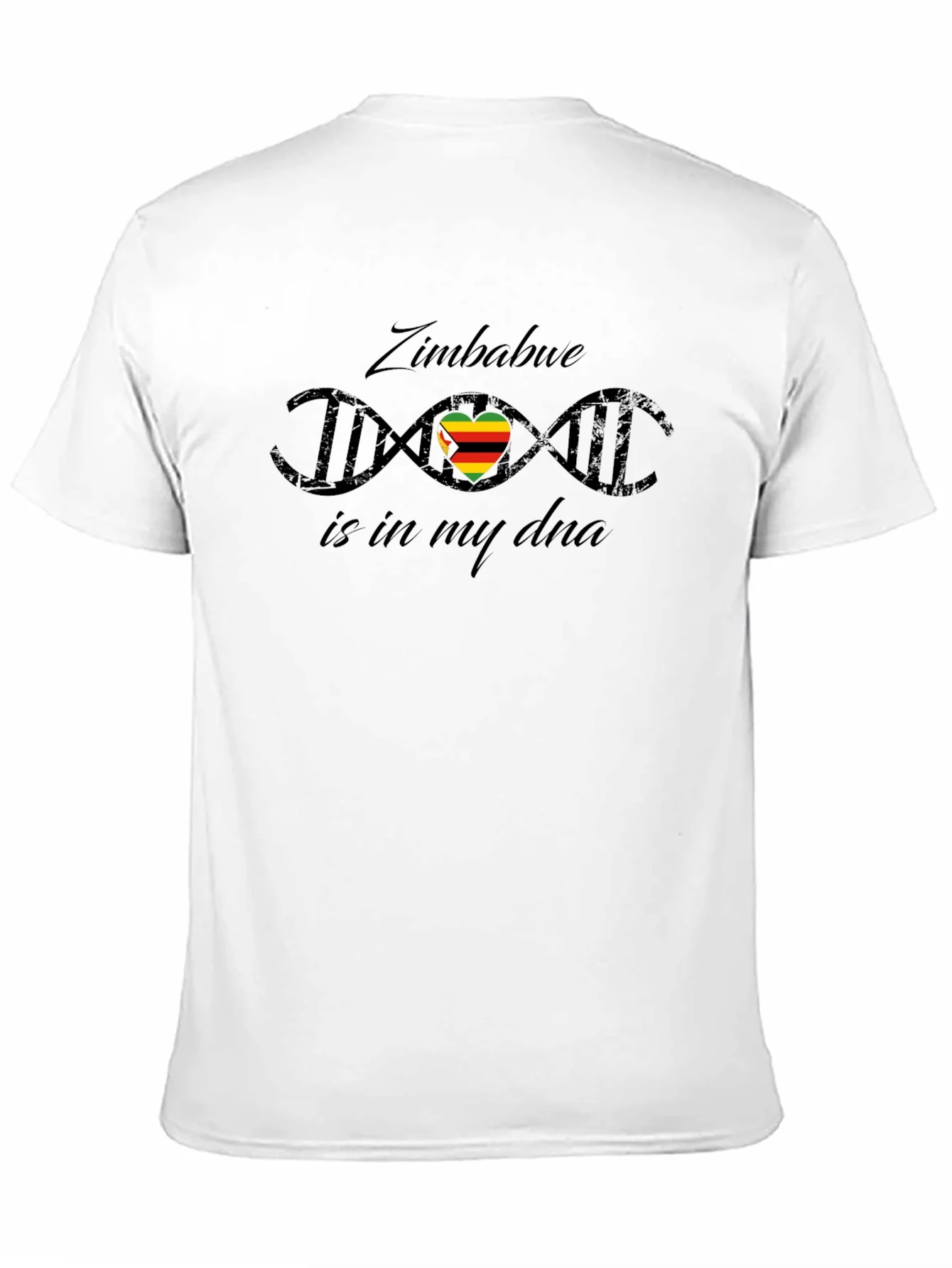Camiseta Negra con Dise?o Zimbabwe DNA
