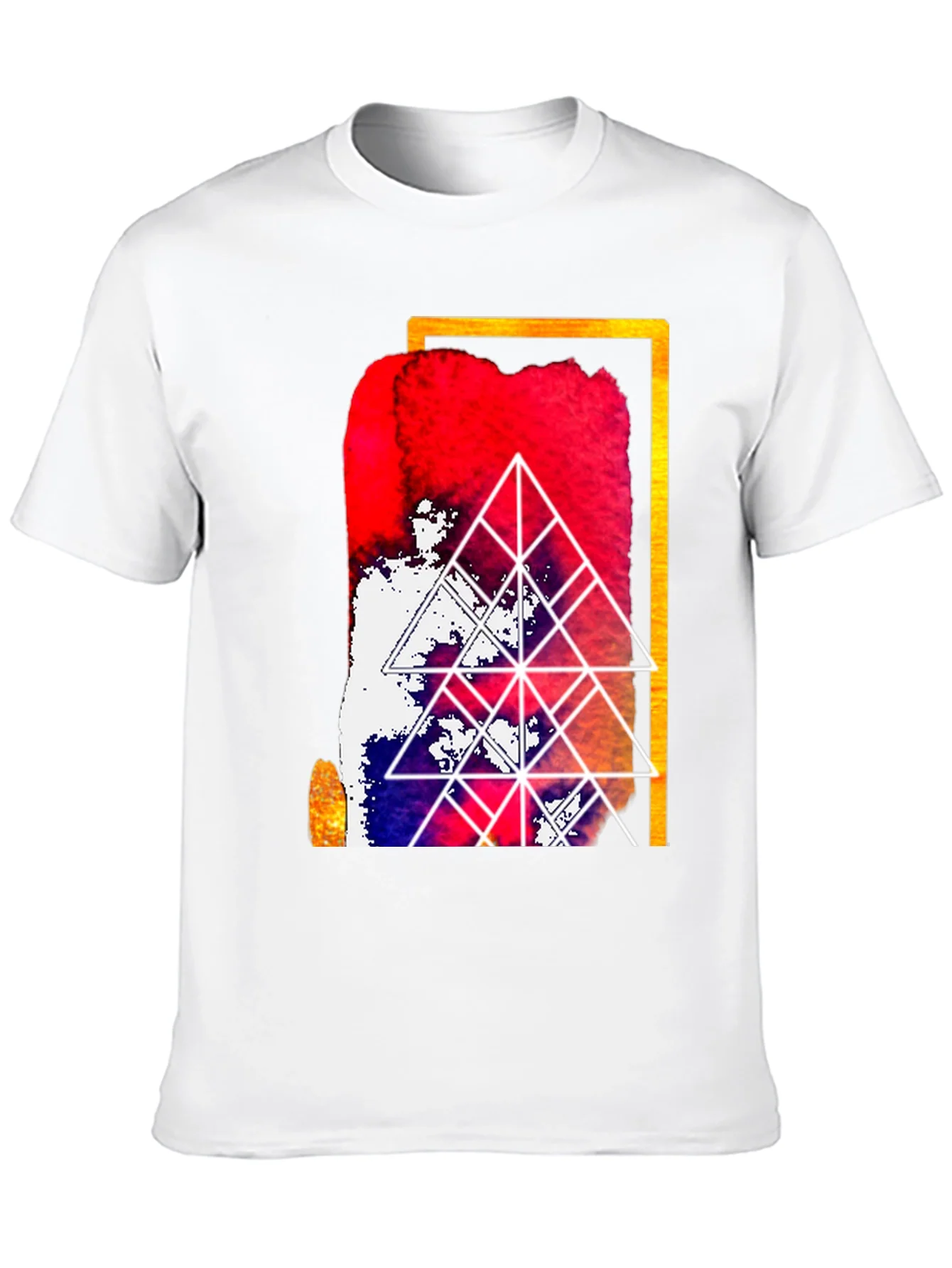 Camiseta Negra con Dise?o Abstracto Geom¨¦trico