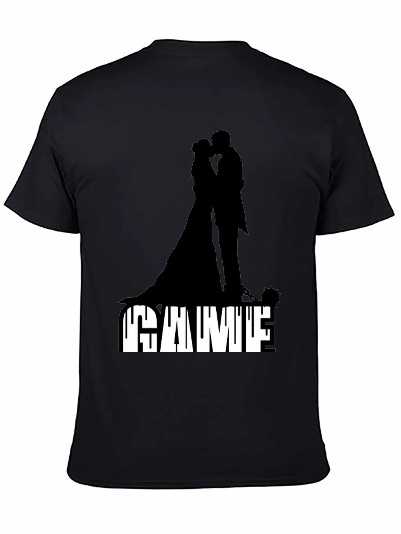 Camiseta Negra Game Over Boda Silueta