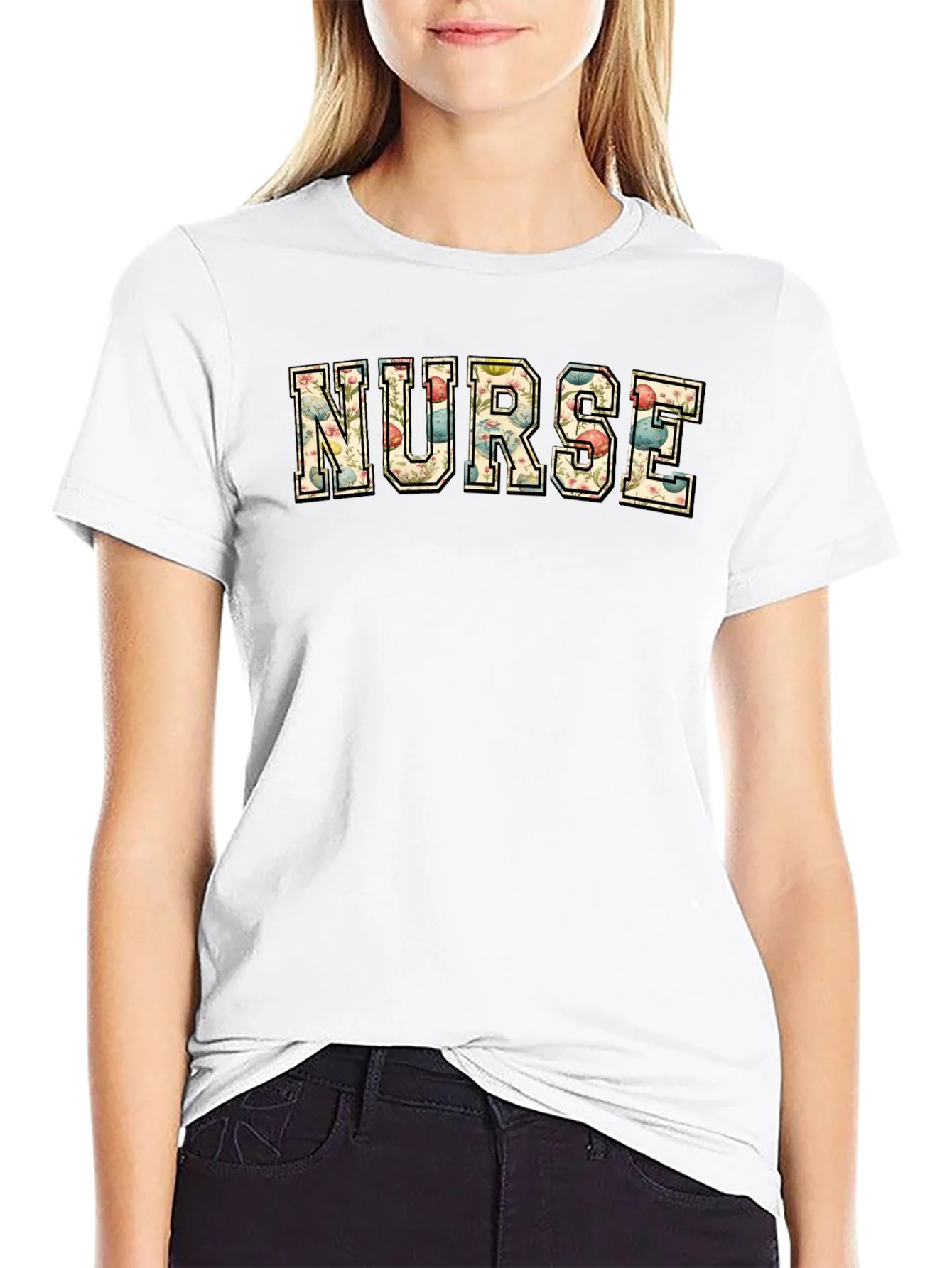 Rebbecca Floral Nurse T-Shirt - Stylish Comfort