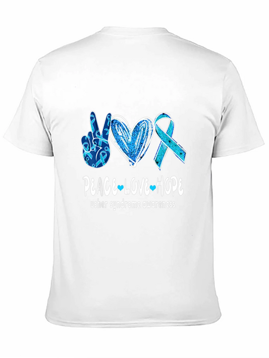 Rebbecca Usher Syndrome Awareness Peace Love Hope T-Shirt