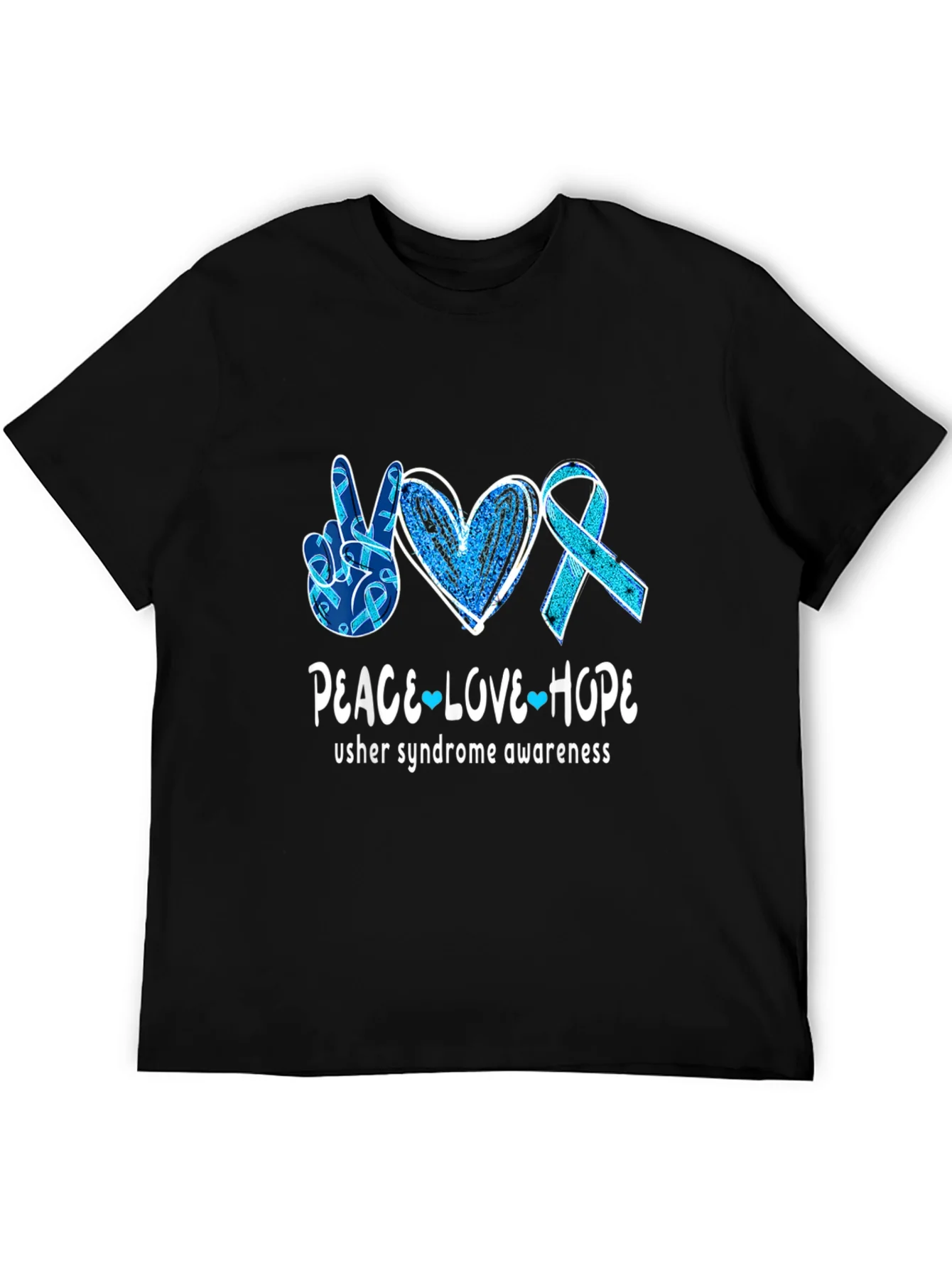 Rebbecca Usher Syndrome Awareness Peace Love Hope T-Shirt