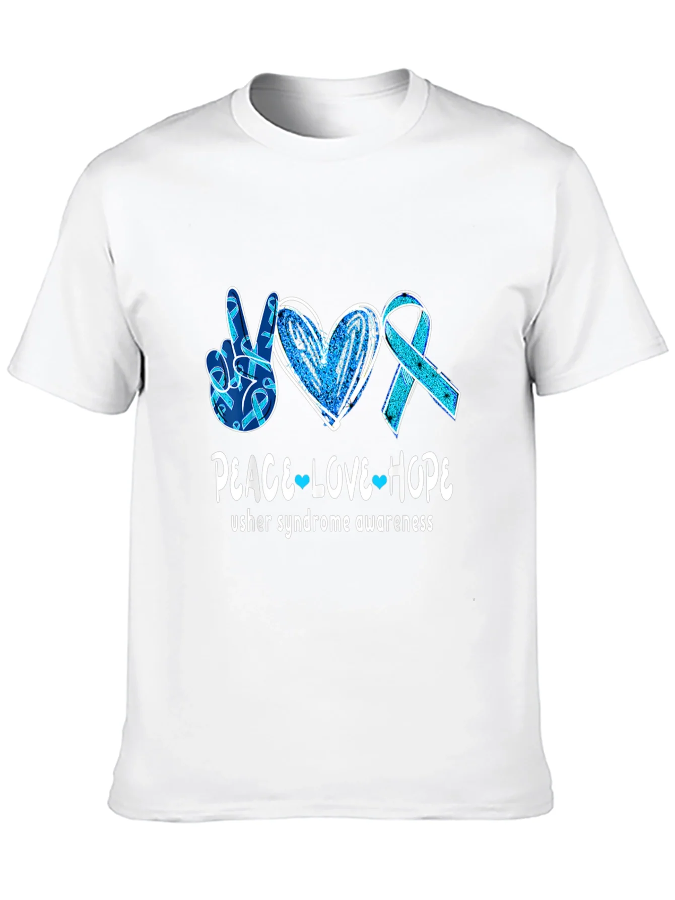 Rebbecca Usher Syndrome Awareness Peace Love Hope T-Shirt