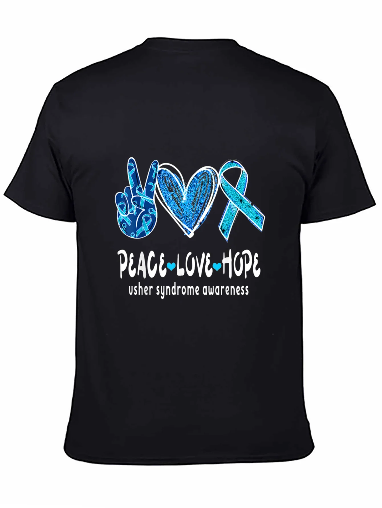 Rebbecca Usher Syndrome Awareness Peace Love Hope T-Shirt