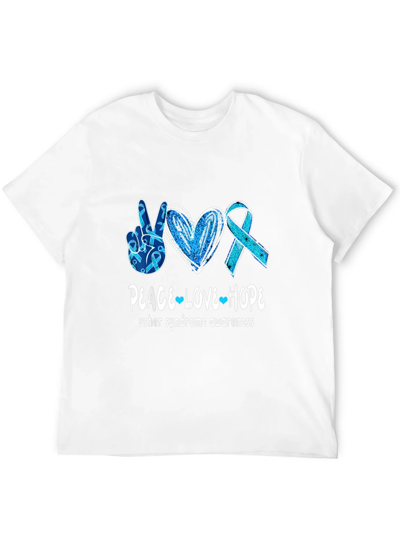 Rebbecca Usher Syndrome Awareness Peace Love Hope T-Shirt