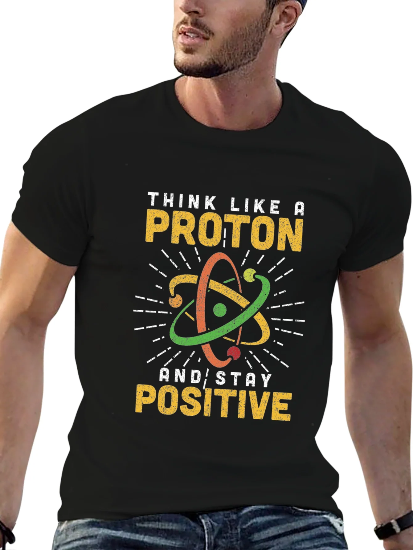 Rebbecca Think Like a Proton Black Graphic Tee