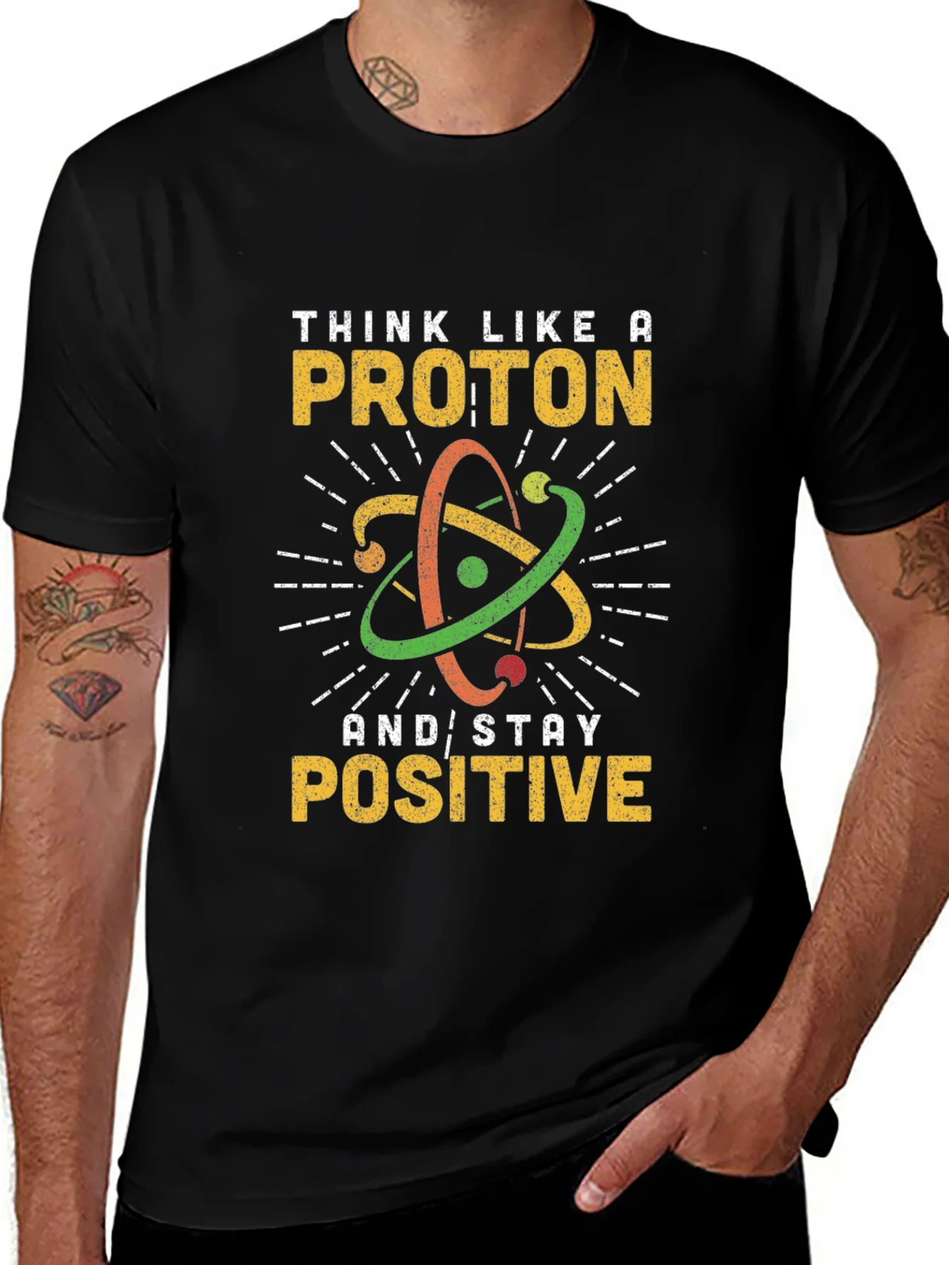 Rebbecca Think Like a Proton Black Graphic Tee