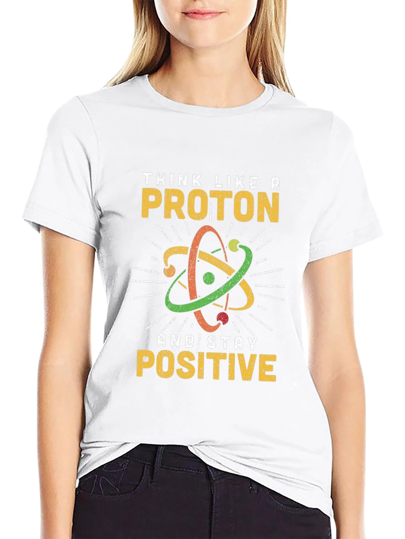 Rebbecca Think Like a Proton Black Graphic Tee