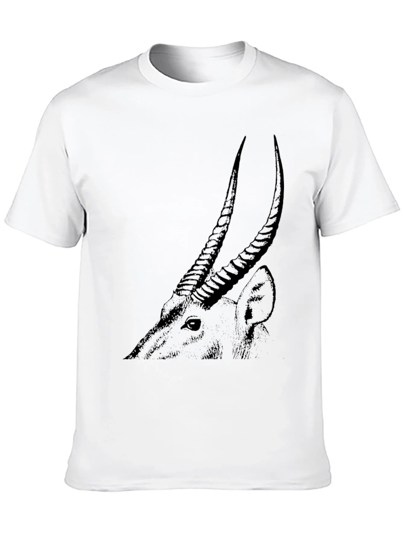 Camiseta Negra Hombre Dibujo Ant¨ªlope Estilizado