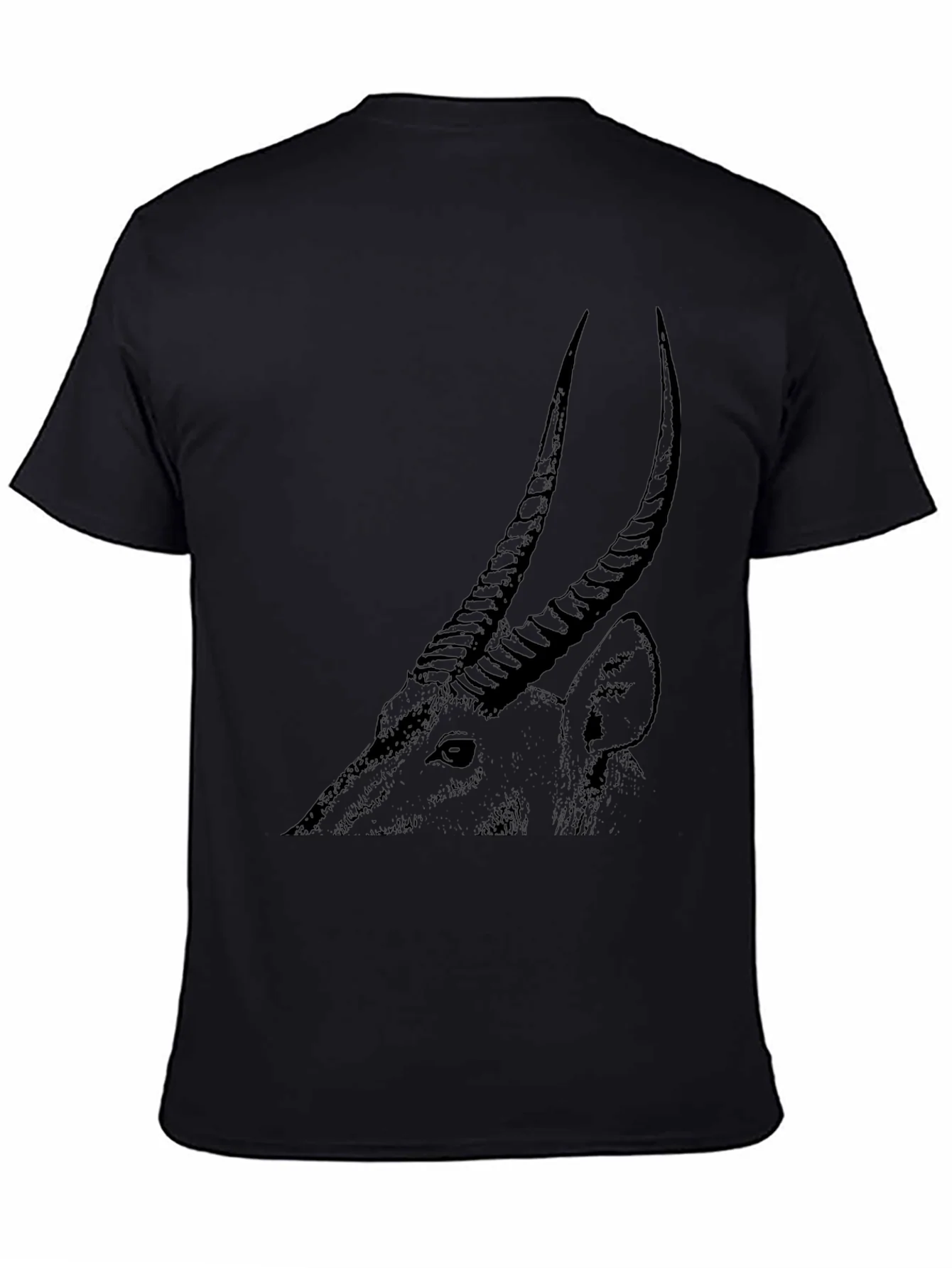 Camiseta Negra Hombre Dibujo Ant¨ªlope Estilizado