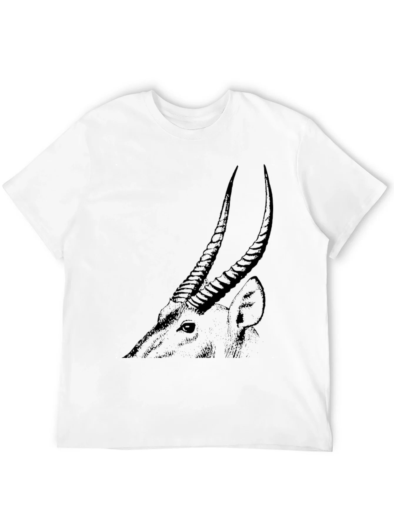 Camiseta Negra Hombre Dibujo Ant¨ªlope Estilizado