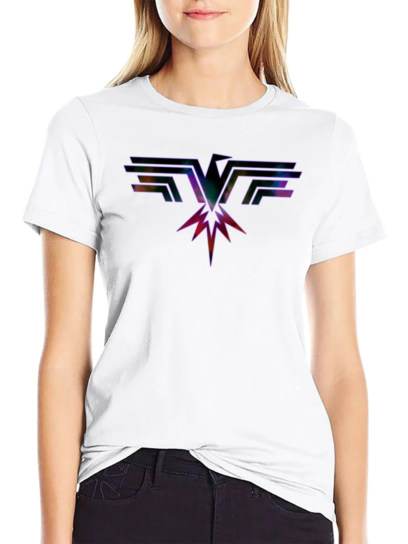 Rebbecca Retro Rock Eagle Graphic Black T-Shirt