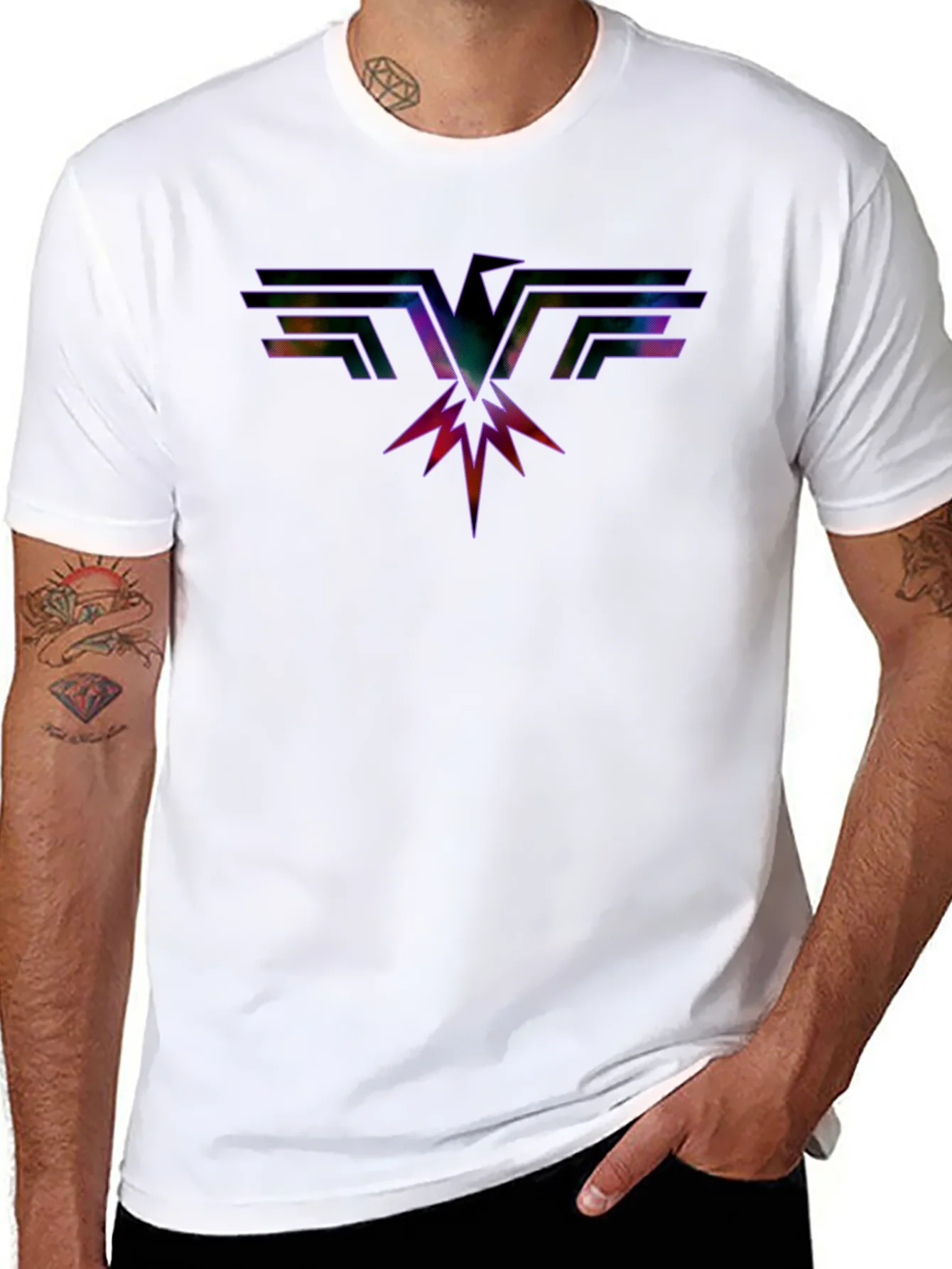 Rebbecca Retro Rock Eagle Graphic Black T-Shirt