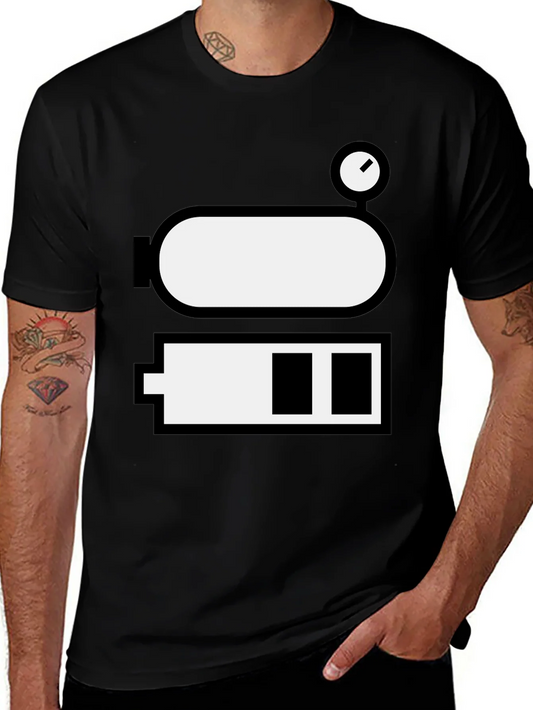 Rebbecca Battery Level Novelty Graphic Tee - Black Cotton Blend