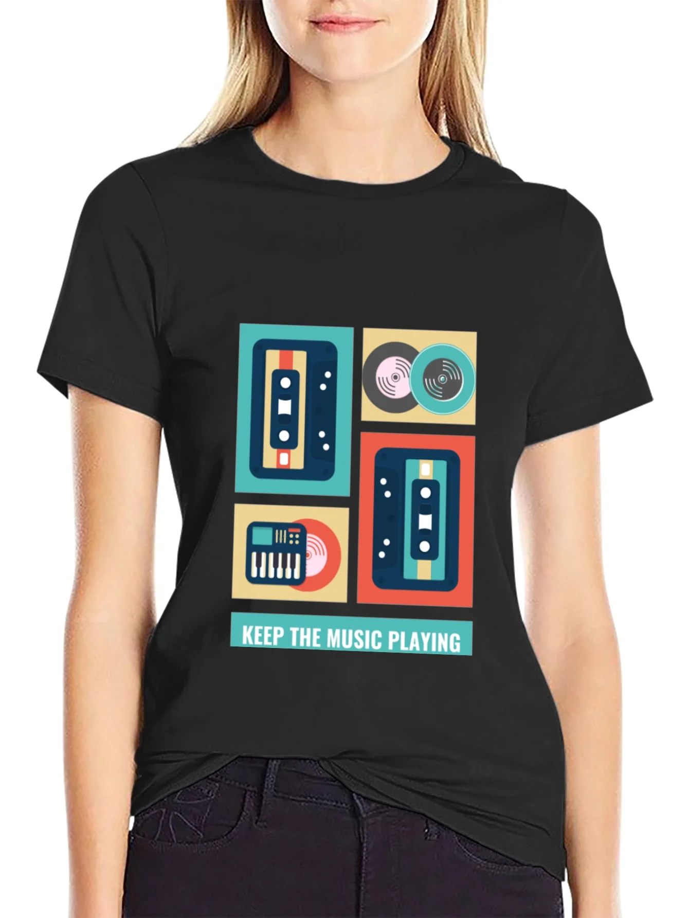 Rebbecca Keep the Music Playing Graphic T-Shirt