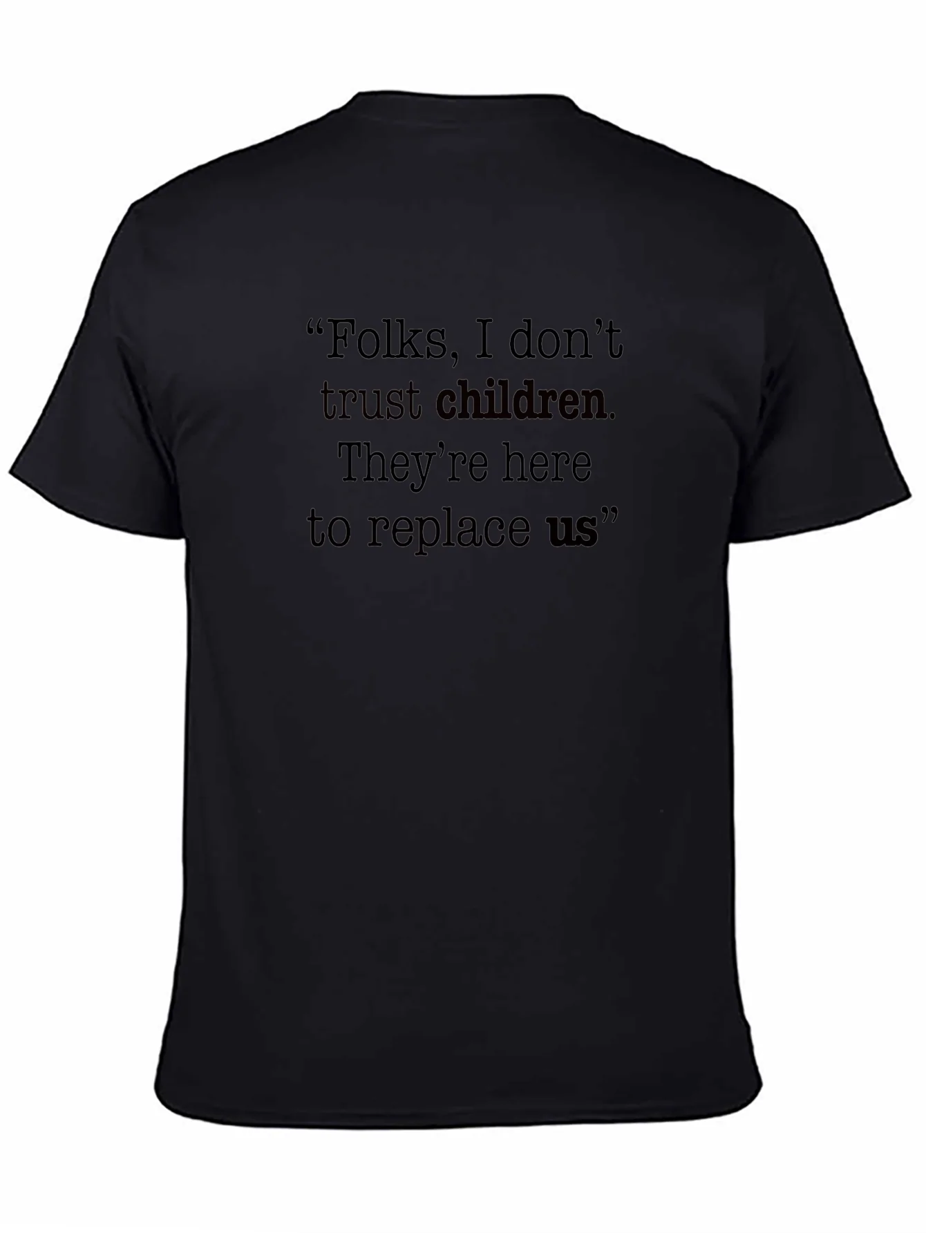 Camiseta Negra con Mensaje Humor¨ªstico para Adultos