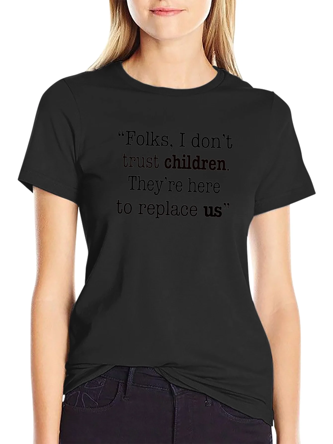Camiseta Negra con Mensaje Humor¨ªstico para Adultos