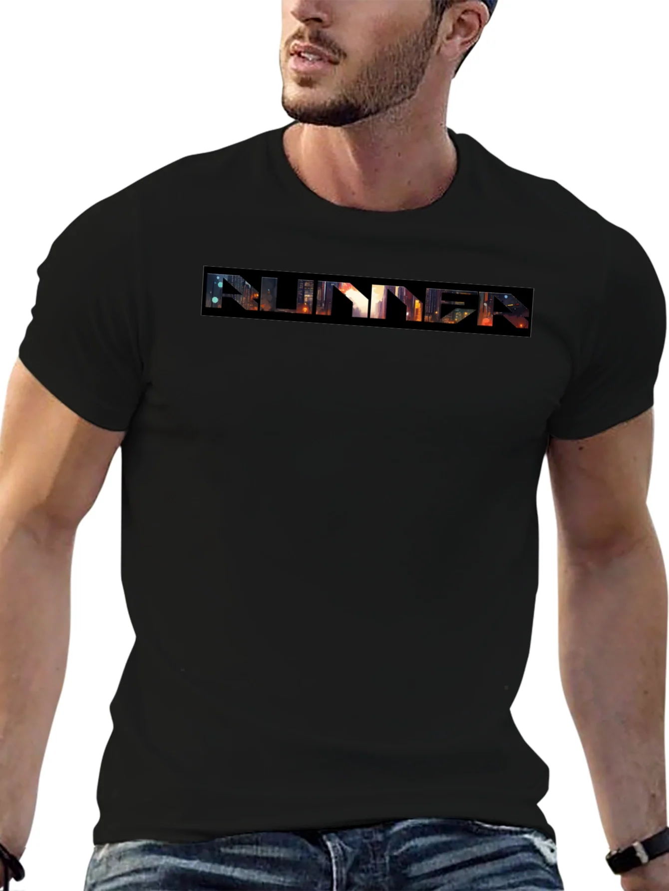 Camiseta Negra Runner Estilo Urbano