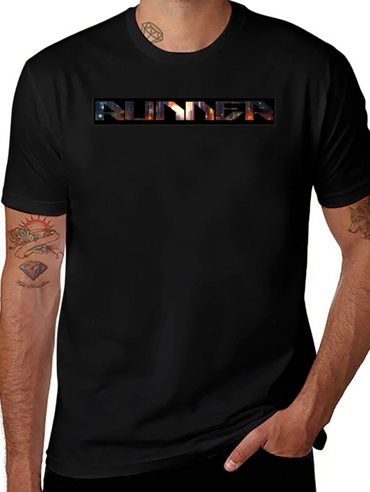 Camiseta Negra Runner Estilo Urbano
