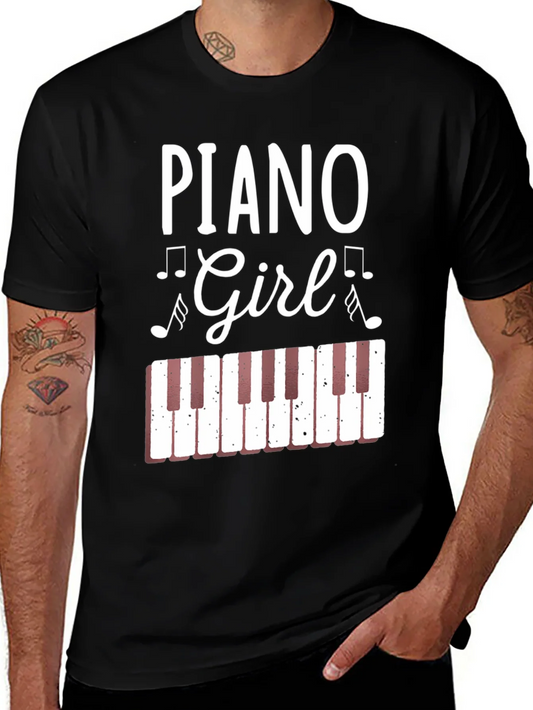 Rebbecca Piano Girl Graphic Tee - Music Lover Shirt