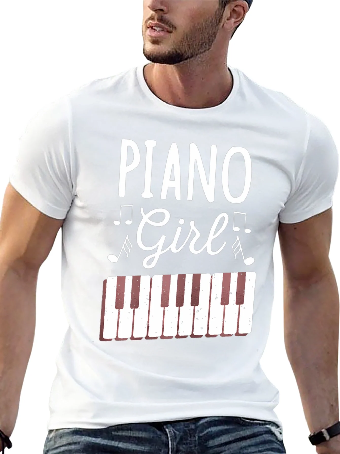 Rebbecca Piano Girl Graphic Tee - Music Lover Shirt