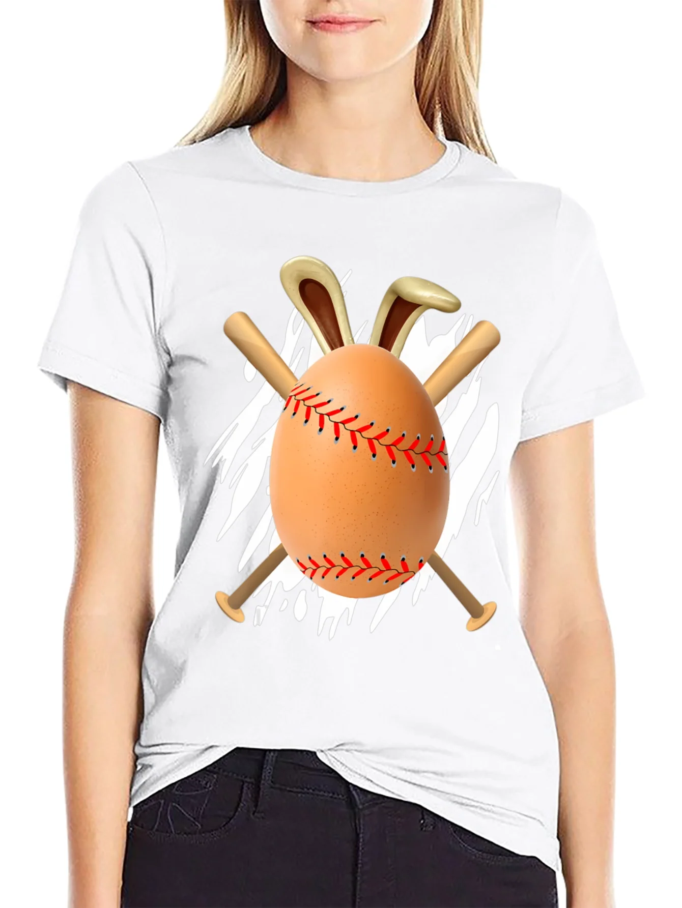 Rebbecca Easter Baseball Egg Bunny T-Shirt