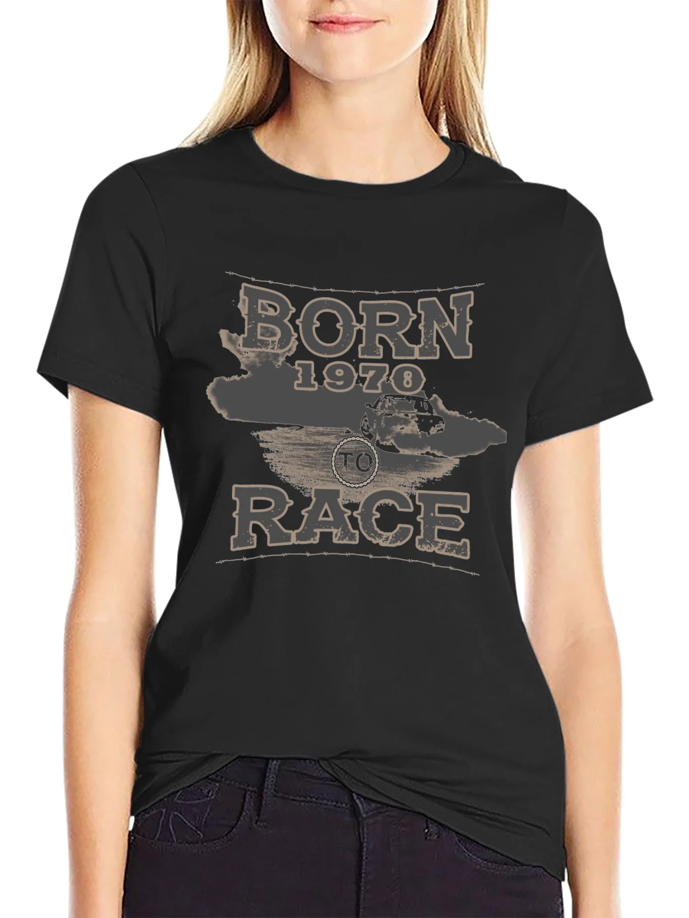 Camiseta Negra Born to Race 1970