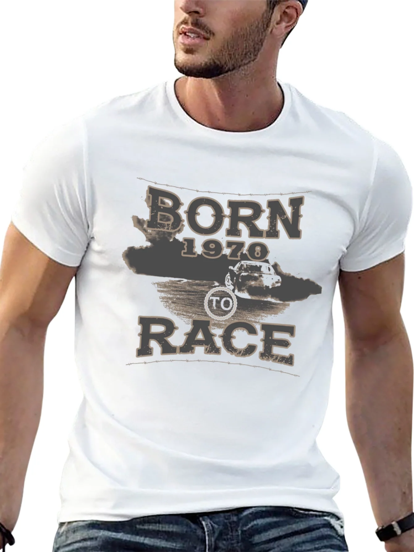 Camiseta Negra Born to Race 1970