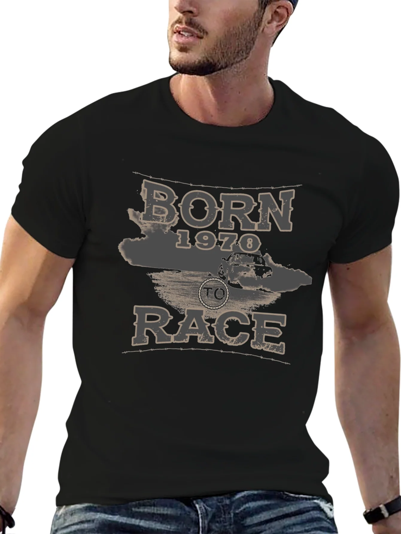Camiseta Negra Born to Race 1970