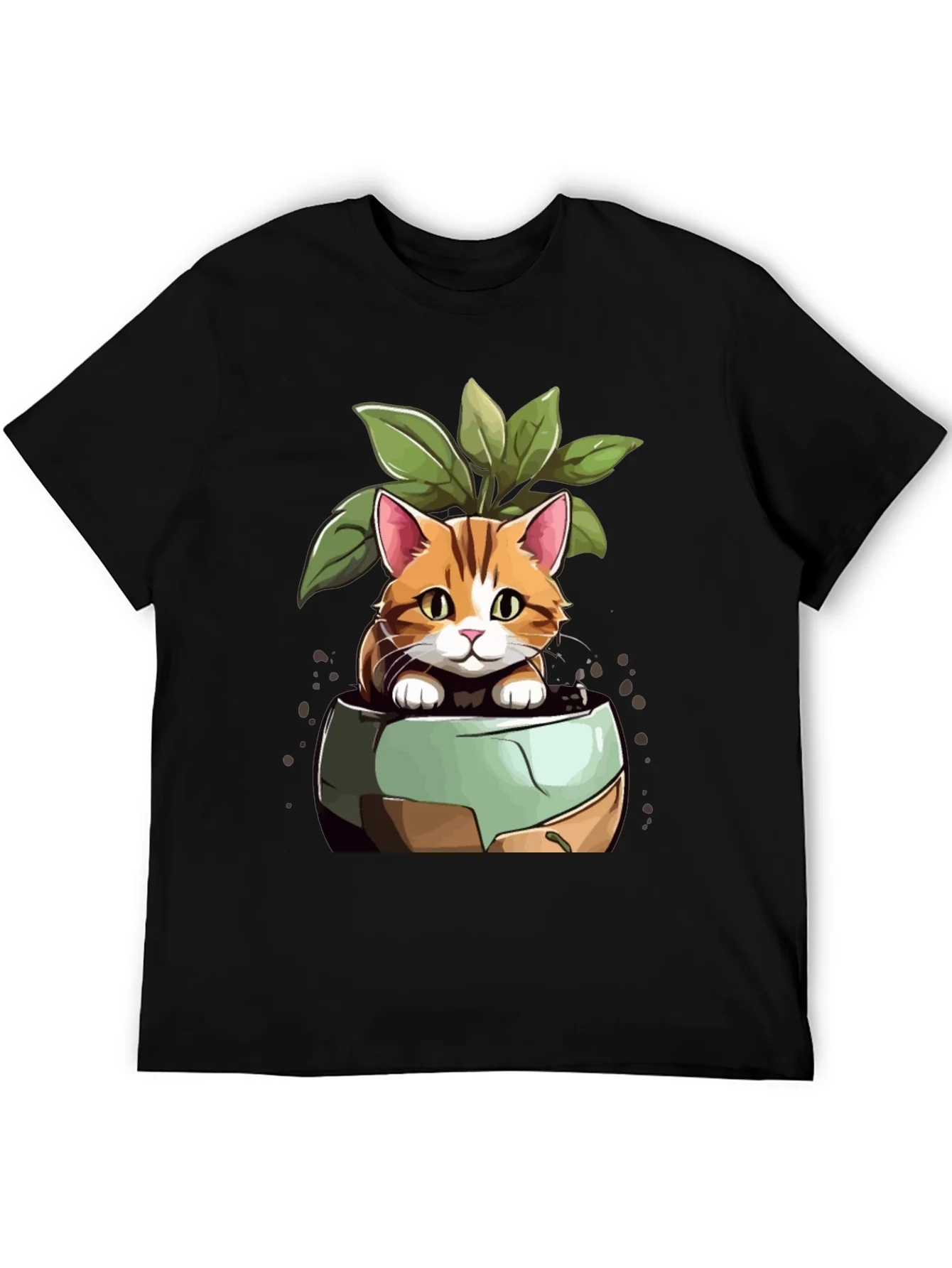 Rebbecca Cat in Pot Plant T-Shirt - Unique Design
