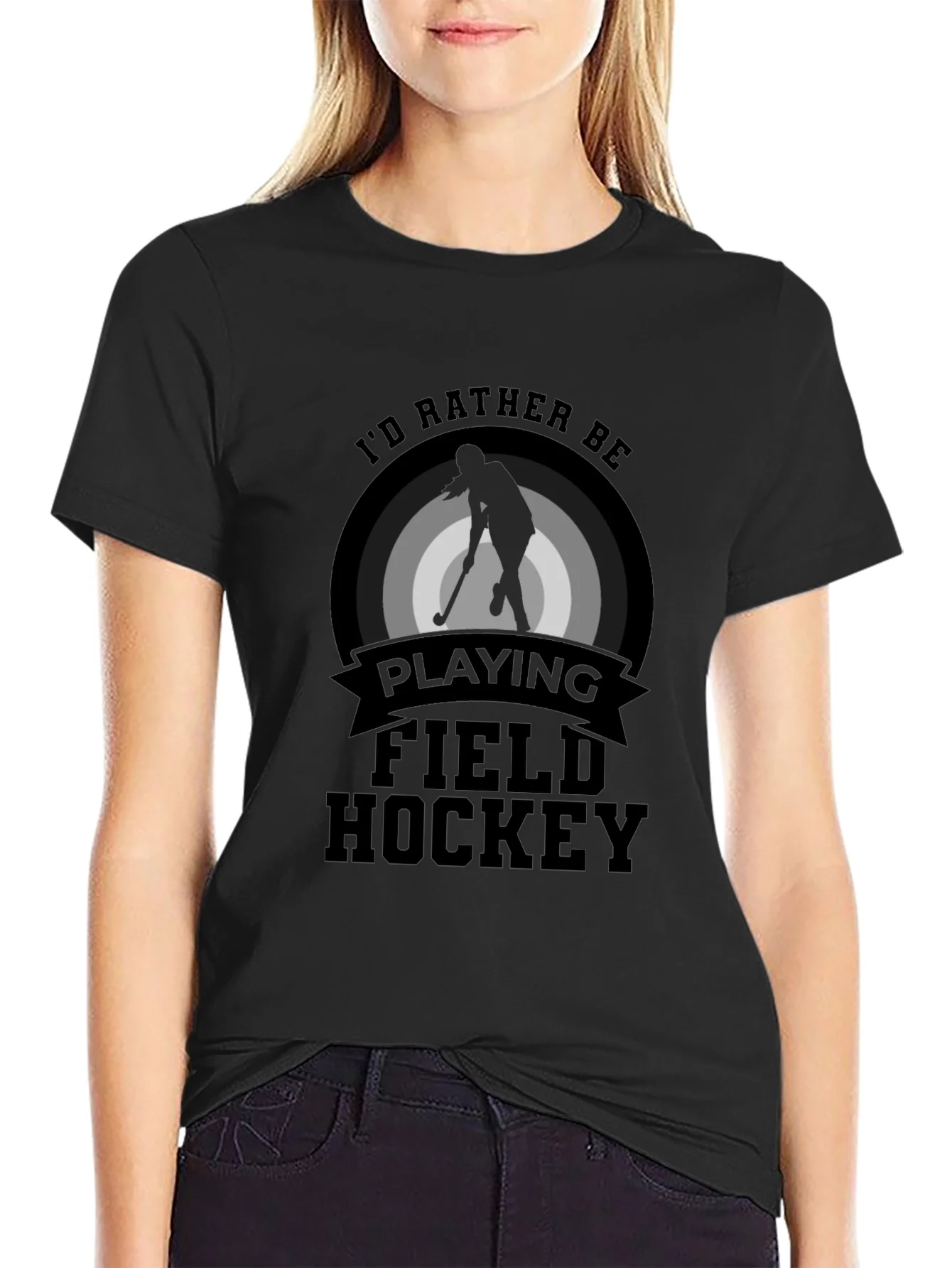 Rebbecca Field Hockey T-Shirt - Id Rather Be Playing