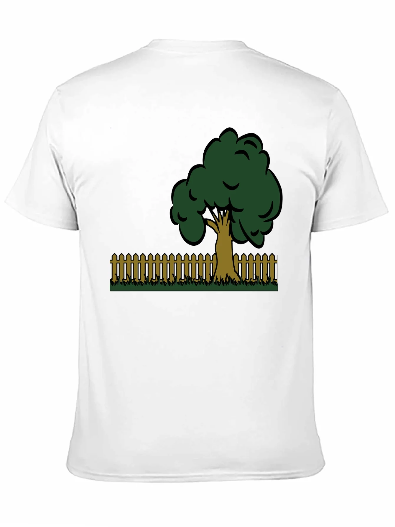 Camiseta Negra con Dise?o de ¨¢rbol y Valla