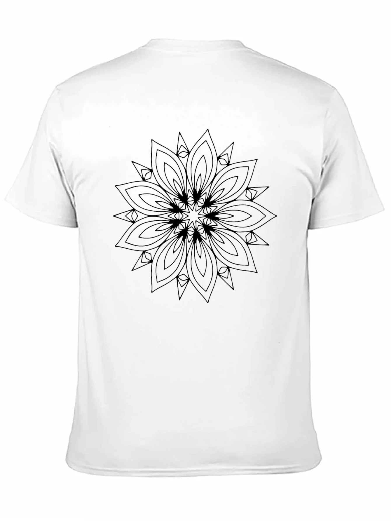 Camiseta Negra con Dise?o Floral Abstracto