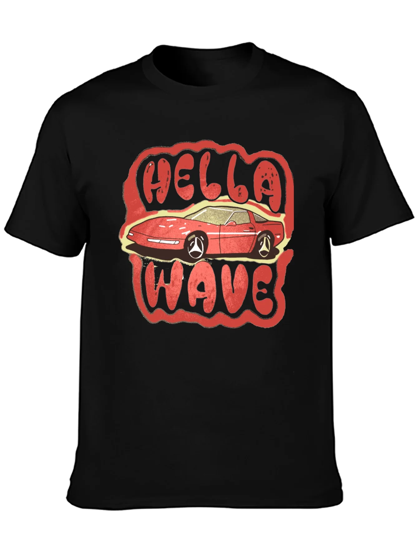 Rebbecca Hella Wave Car Graphic T-Shirt - Black