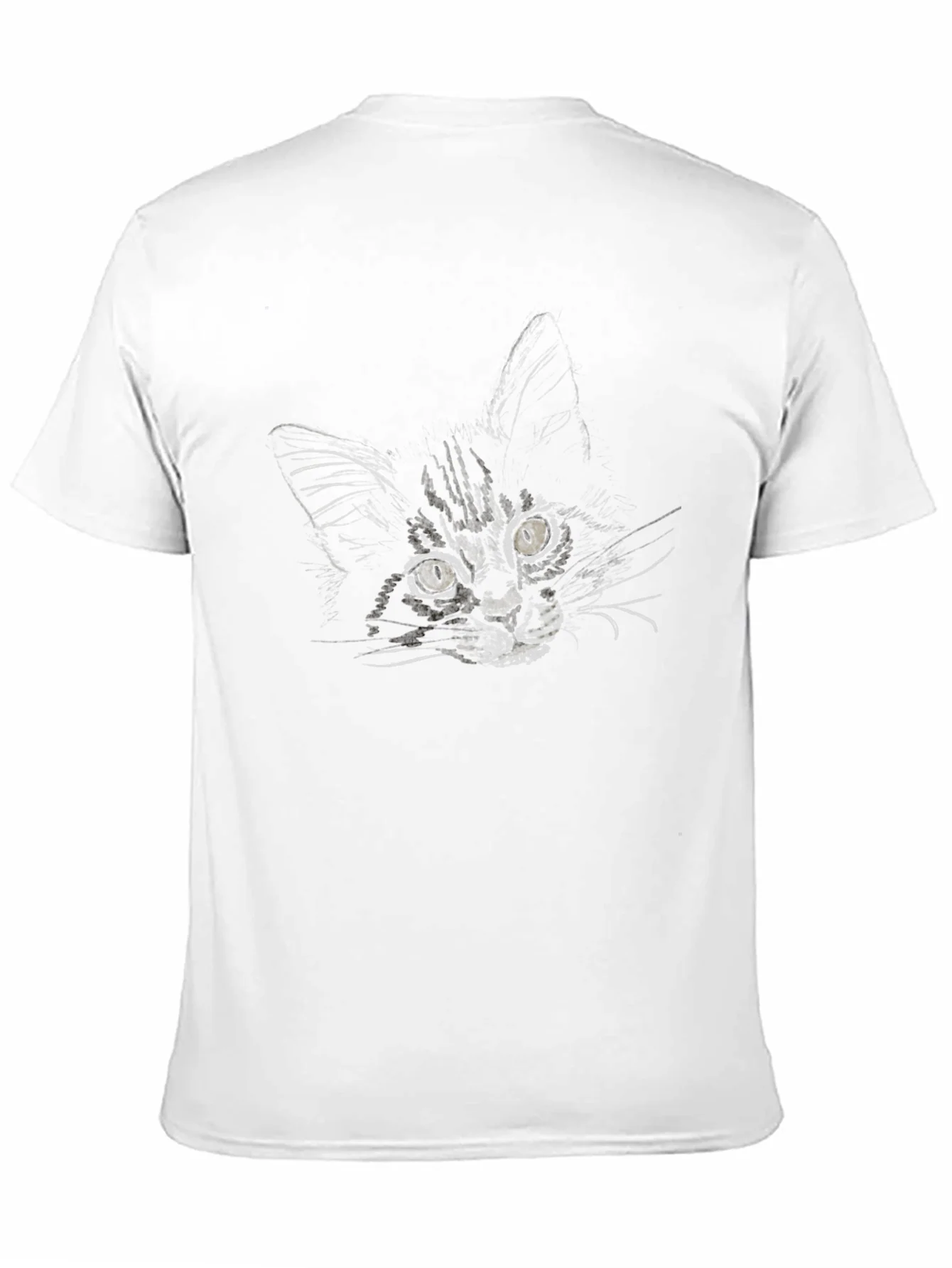 Camiseta Negra con Dise?o de Gato Abstracto