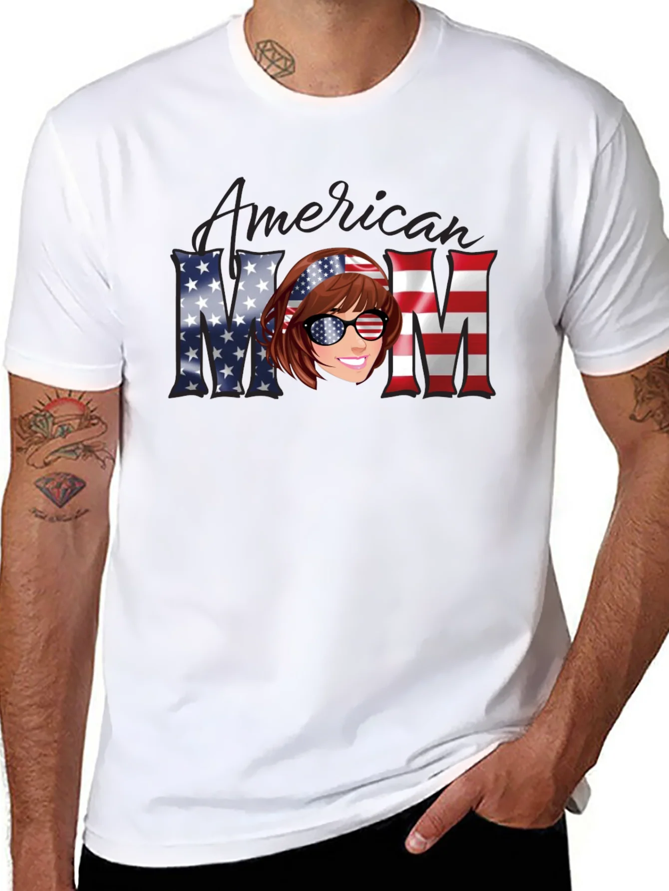 Camiseta Mam¨¢ Americana - Dise?o Patri¨®tico