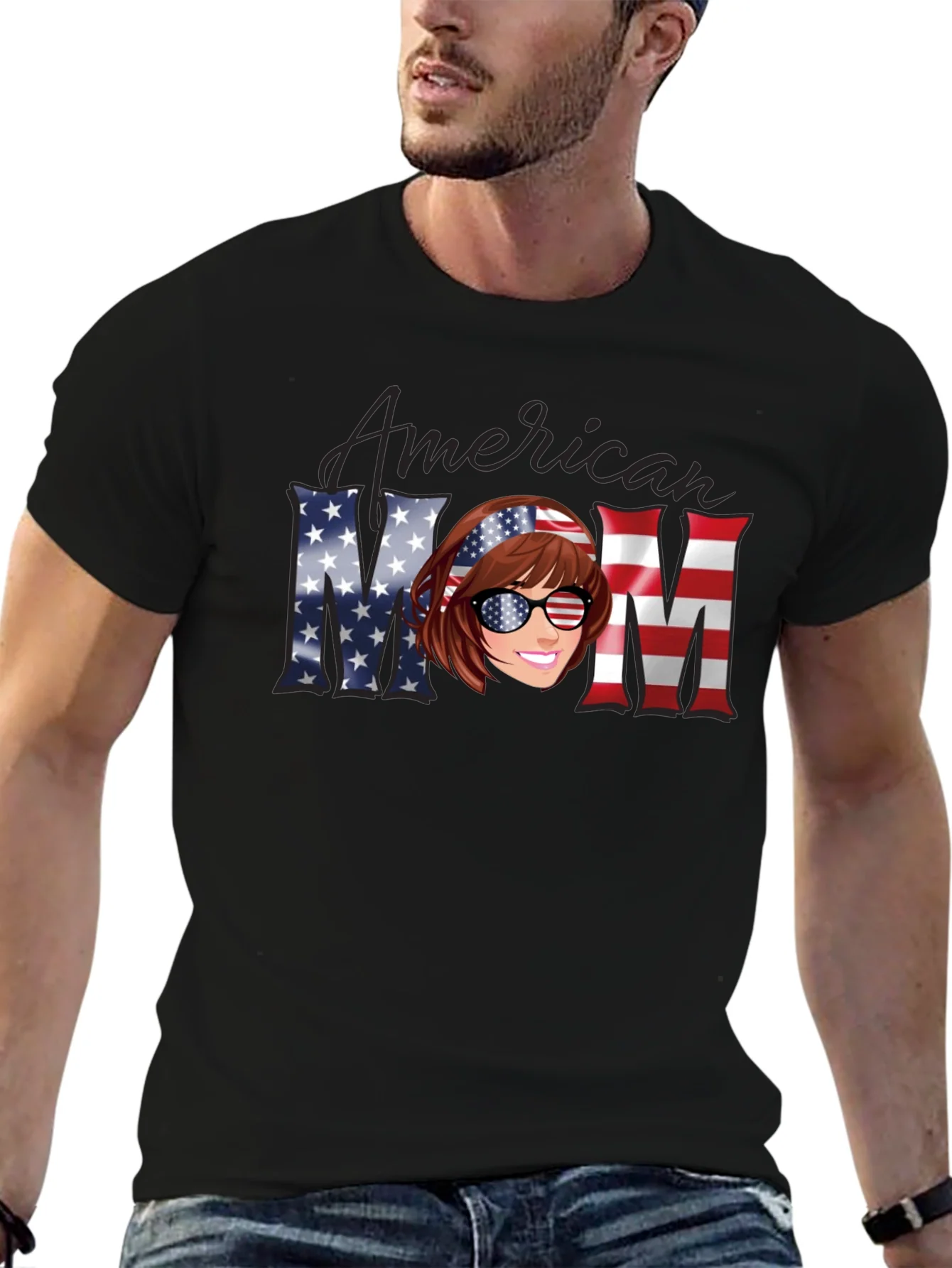 Camiseta Mam¨¢ Americana - Dise?o Patri¨®tico