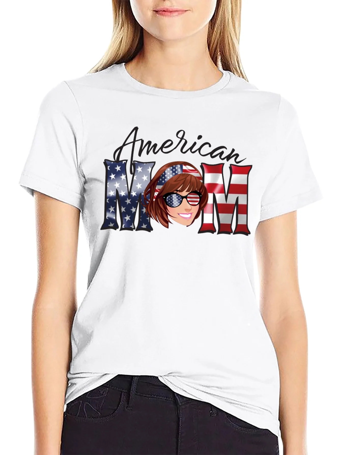 Camiseta Mam¨¢ Americana - Dise?o Patri¨®tico